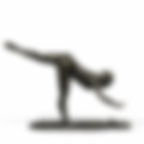 Dancer, open arabesque on the right leg, right arm on the ground (preview)
