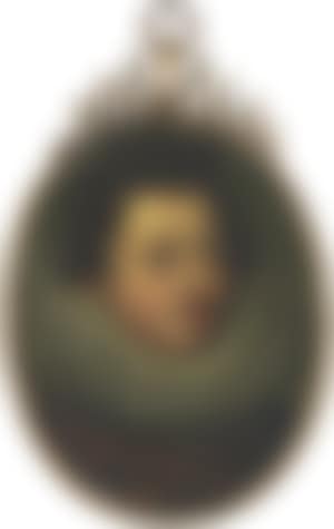 Portrait of a moustachioed young man in a gold-embroidered dark doublet with a gold collar of an order and a lace-trimmed white ruff (preview)