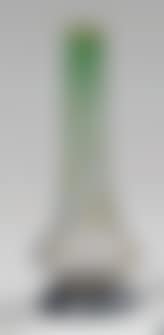 Soliflore vase with swollen base and long cylindrical neck on silver metal heel (preview)