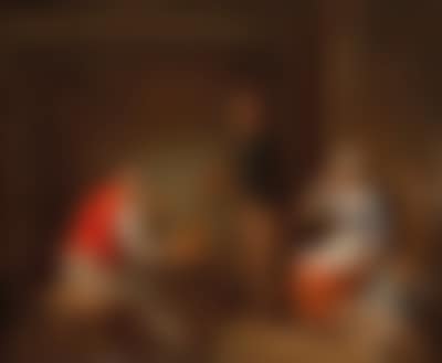 Bäuerliches Interieur mit einer Familie (preview)