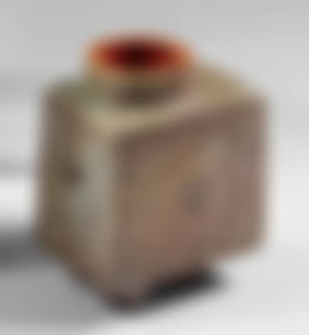 Stoneware vase with cylindrical terracotta neck. (preview)