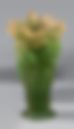 Vase in green shaded glass paste with a Iris decoration (preview)