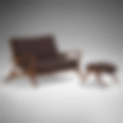 High Back Contour settee and ottoman (preview)
