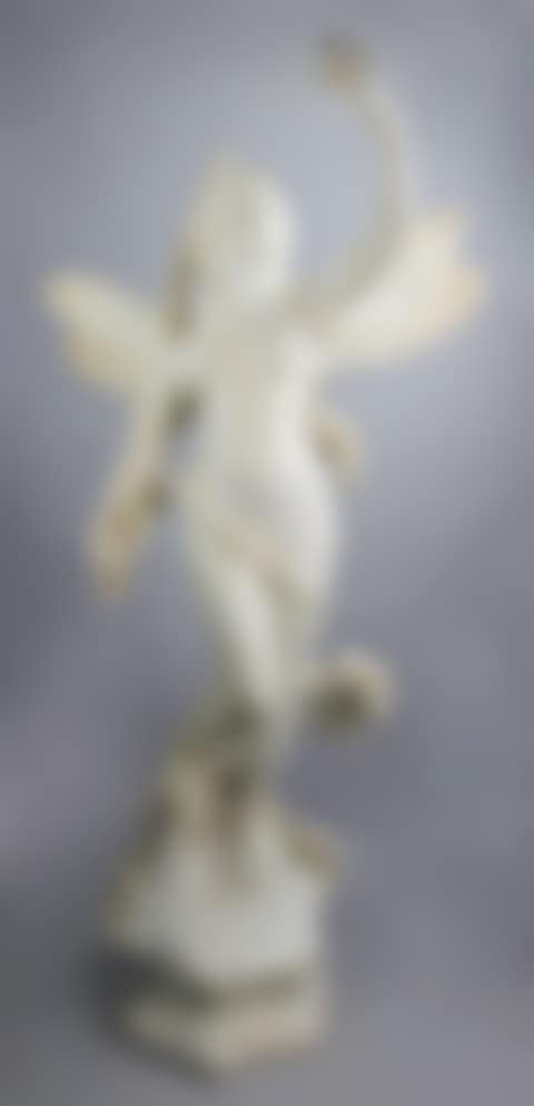 LARGE MARBLE FIGURE OF WATER NYMPH "LIBELLULE," (preview)