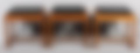 SET OF THREE DOMUS "DANICA" TEAK CONVERTIBLE BENCH/SIDE TABLES (preview)