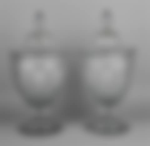 PAIR OF CUT GLASS SWEETMEAT JARS AND COVERS (preview)