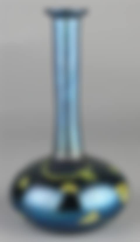 Tiffany studios decorated blue favrile glass vase (preview)