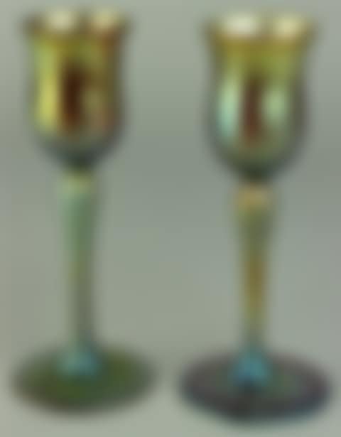 PAIR OF STEUBEN GOLD AURENE GLASS CORDIALS (preview)
