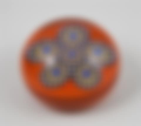 Sulphide crystal paperweight "Millefiori on an orange background" (preview)