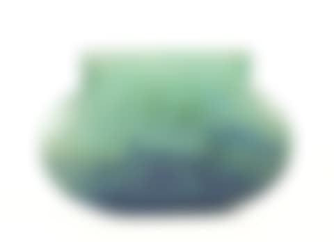 Vase with flattened body in blue and green speckled glass (preview)