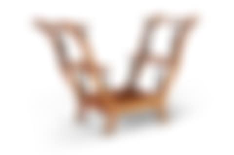 A BIEDERMEIER FRUIT WOOD AND PARCEL EBONIZED ETAGERE/ PLANT STAND (preview)