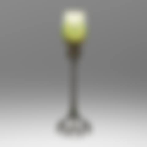 Root candlestick with pulled-feather shade (preview)