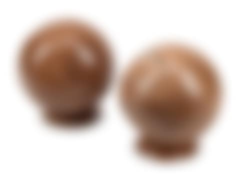 A Pair of Carved Agate Spherical Ornaments with Stands (preview)