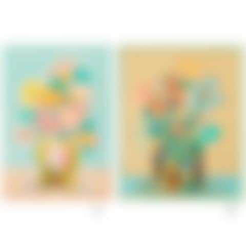 TWO WORKS: (1) BOUQUET IN GREEN BACKGROUND (2) UNTITLED (preview)