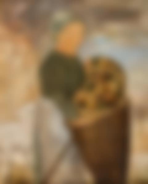 GIRL WITH A BASKET OF FRUIT AND A LAMB (preview)