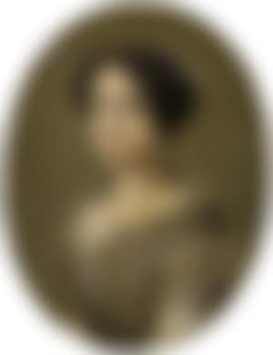 Portrait of a young woman in a striped dress (preview)