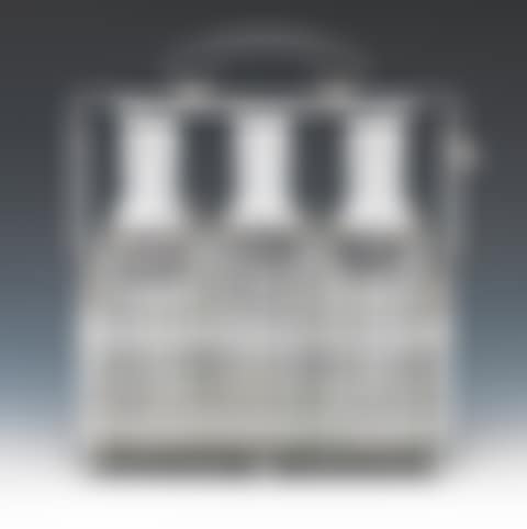 Tantalus Silver Color Metal, Three Glass Decanters with Labels, in Locking Cas (preview)