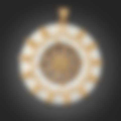 Ladies" MILOR Italian Gold and White Roundel Pendant (preview)