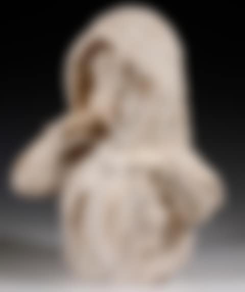ITALIAN MARBLE SCULPTURE BUST; Portrait of a Young Girl Crying (preview)