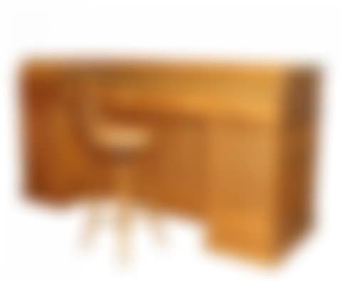 TRAIN STATIONMASTER"S DESK & STOOL - Slant Top Quarter Sawn Golden Oak (preview)