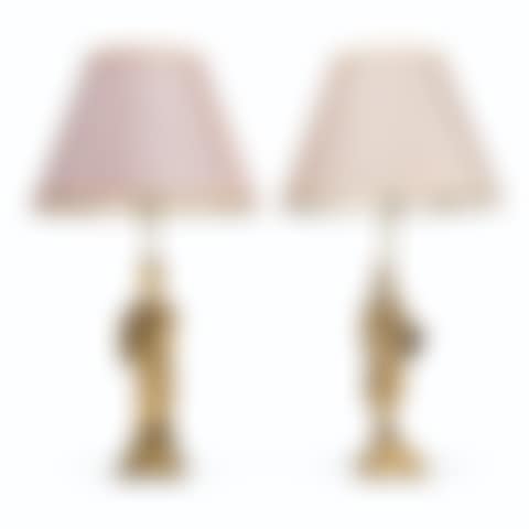 A PAIR OF FRENCH GILT-BRONZE FIGURES MOUNTED AS LAMPS  (preview)