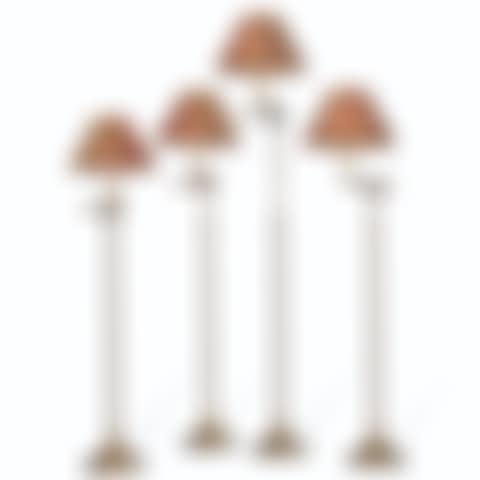 A SET OF FOUR FRENCH TELESCOPIC EXTENDABLE BRASS FLOOR LAMPS (preview)
