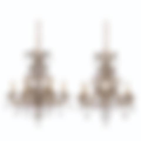 A PAIR OF ITALIAN ROCK CRYSTAL, CUT-GLASS, AMETHYST AND GILT-METAL SIX-LIGHT CHANDELIERS (preview)