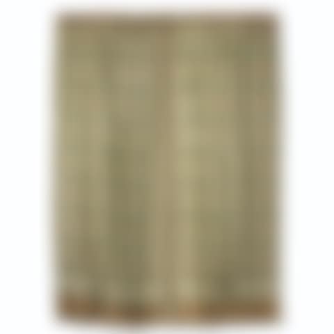 TWO PAIRS OF JAPONISANT DOUBLE-SIDED AND LINED GREEN SILK PLEATED CURTAINS (preview)