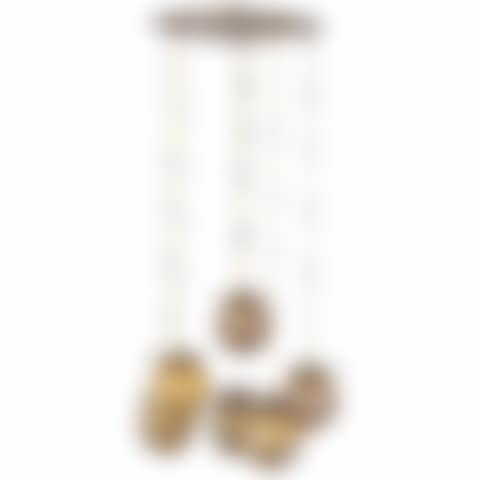 AN AUSTIAN PATINATED-BRASS AND DECORATED GLASS CHANDELIER  (preview)