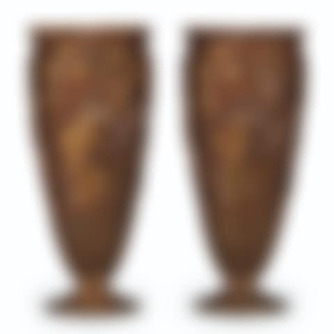 A PAIR OF FRENCH PATINATED AND PARCEL-GILT BRONZE SMALL VASES  (preview)