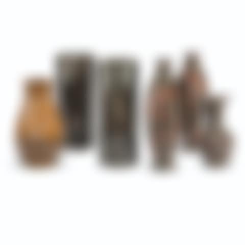 FOUR JAPANESE BRONZE VASES AND A PAIR OF BRONZE VASES  (preview)