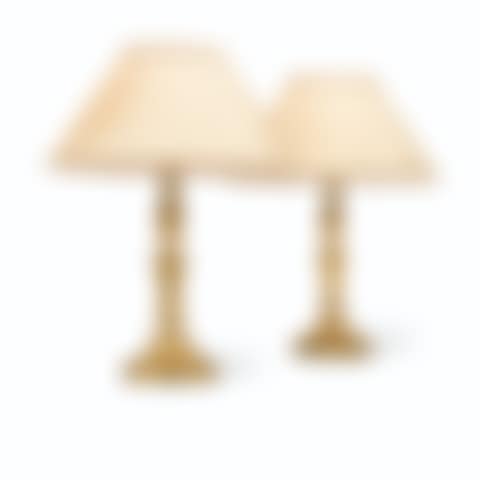 A PAIR OF LOUIS XVI-STYLE ORMOLU CANDLESTICKS MOUNTED AS LAMPS  (preview)