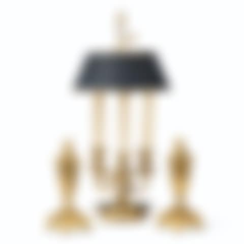 A DIRECTOIRE ORMOLU LAMPE BOUILLOTTE AND A PAIR OF LOUIS XVI ORMOLU CASSOLETTES  (preview)