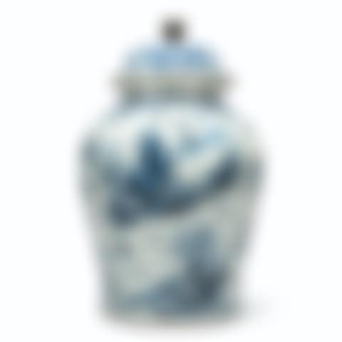 A CHINESE BLUE AND WHITE LARGE BALUSTER VASE AND COVER  (preview)