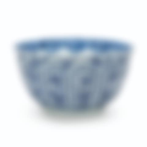 A LARGE CHINESE BLUE AND WHITE PORCELAIN FOLIATE-RIMMED PETAL-MOULDED PUNCH BOWL (preview)
