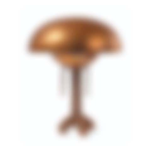AN AMERICAN COPPER CHAIN AND WORKED COPPER TABLE LAMP (preview)