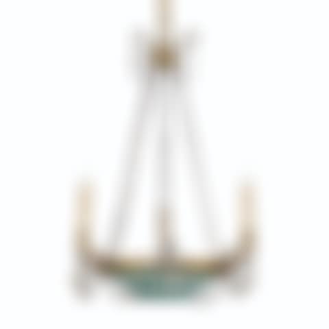 A NEOCLASSICAL ORMOLU, CERAMIC AND CUT-GLASS THREE-LIGHT CHANDELIER  (preview)