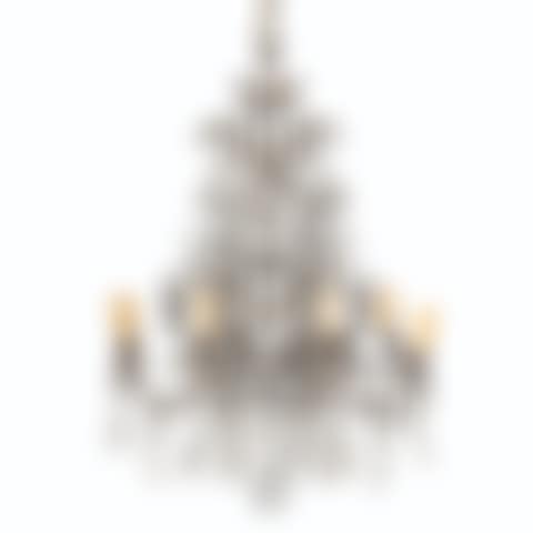 A CONTINENTAL BRONZE, CUT AND MOULDED GLASS EIGHT-LIGHT CHANDELIER (preview)