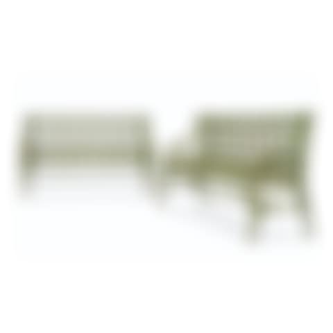 A PAIR OF FRENCH GOTHIC REVIVAL GREEN-PAINTED CAST-IRON GARDEN BENCHES (preview)