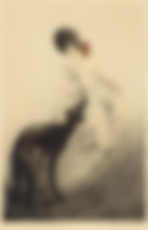 Favourite Scent; girl holding roses, with Borzoi hound (preview)