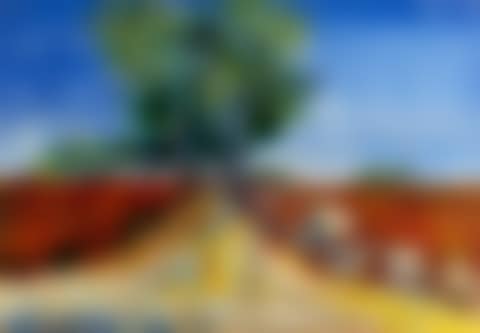 Landscape with Field and Tree-lined Road (preview)