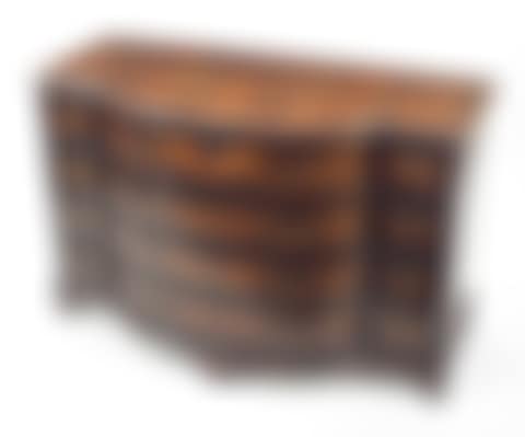 A Dutch mahogany and floral marquetry bowfront chest with four long graduated drawers (preview)