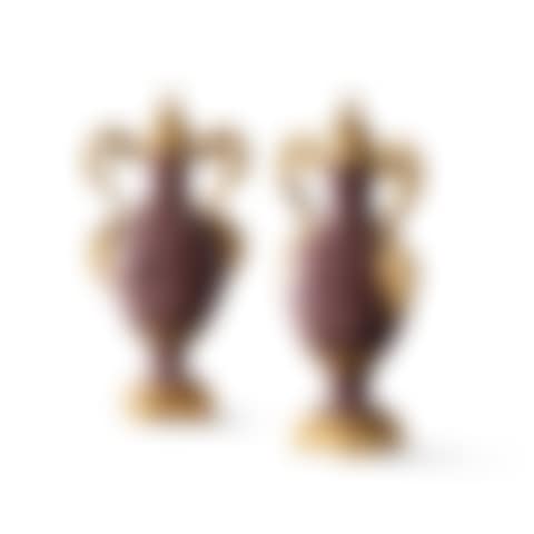 A pair of gilt-bronze mounted red Egyptian porphyry vases (preview)