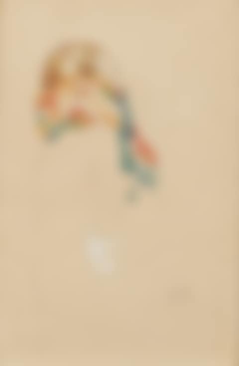 Sitzender Halbakt mit Schal (Seated semi-nude with scarf) (preview)