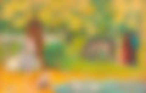 Afternoon in the countryside, woman, children, swans and horses in a landscape (preview)
