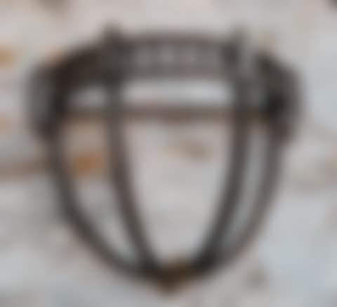 Patinated wrought iron wall light in the shape of a half-basin (preview)