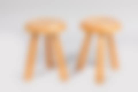 Pair of tripod stools, Les Arcs (preview)