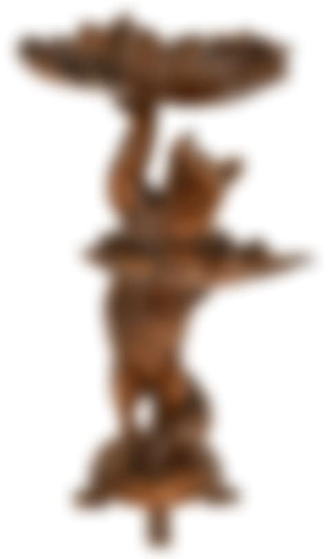 Black Forest Carved Fox Stand (preview)