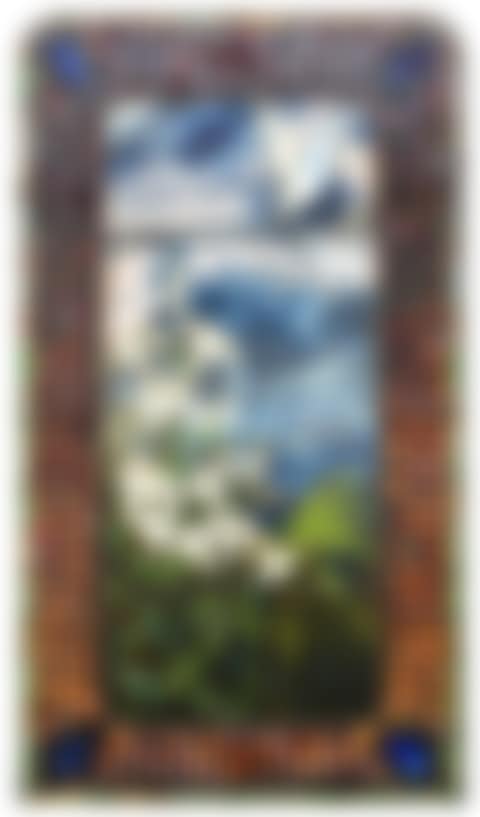 American Jeweled & Leaded Glass Floral Window with Dove (preview)