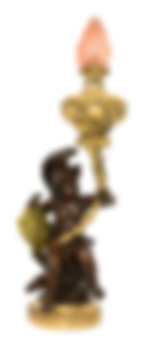 French Gilt & Patinated Bronze Figural Lamp (preview)